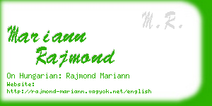 mariann rajmond business card